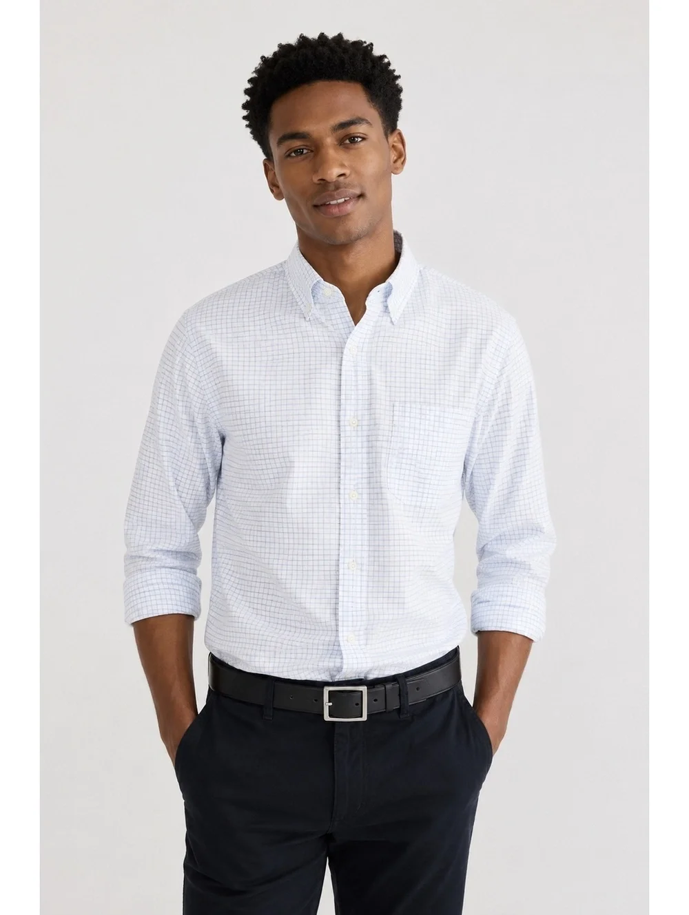 J.Crew Broken-In Oxford Shirt Men’s M Slim Blue White Check Button Down